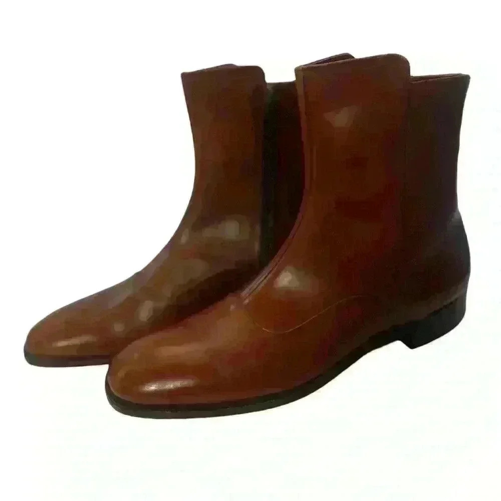 FootJoy Classics Men’s Brown Leather Dress Boots Zip Up Size 12 R